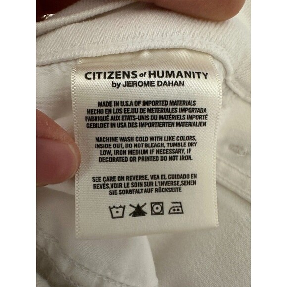 Citizens of Humanity Drew Crop Flare White Jeans Distressed Americana Women's 27 - Picture 12 of 13